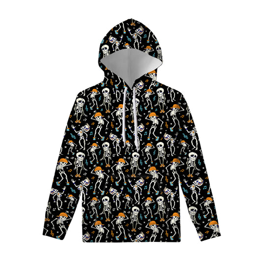 Dancing Skeleton Party Pattern Print Pullover Hoodie