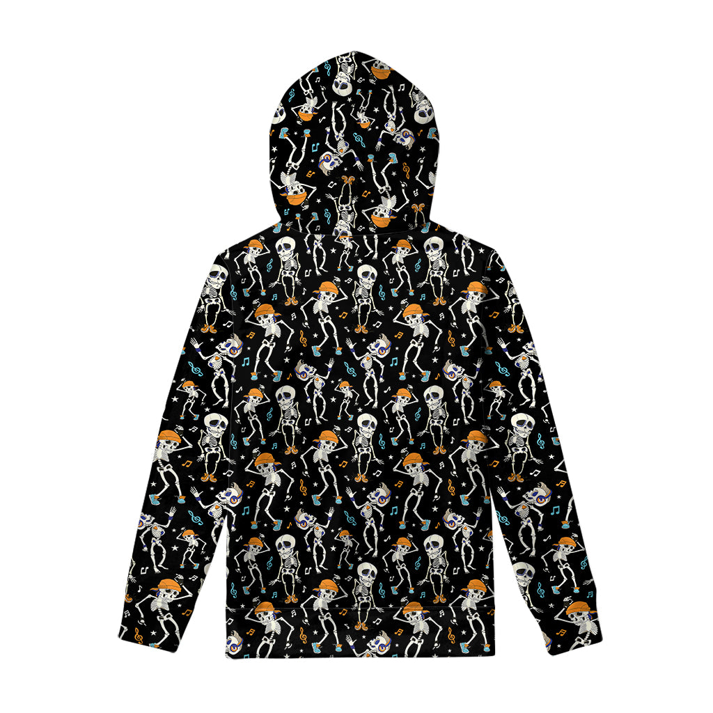Dancing Skeleton Party Pattern Print Pullover Hoodie