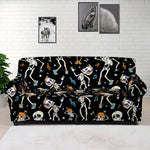 Dancing Skeleton Party Pattern Print Sofa Cover