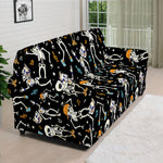Dancing Skeleton Party Pattern Print Sofa Cover