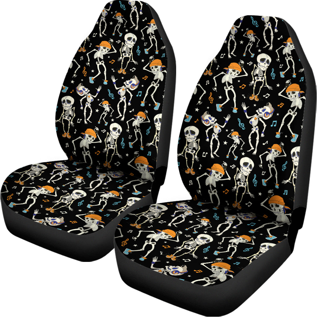 Dancing Skeleton Party Pattern Print Universal Fit Car Seat Covers