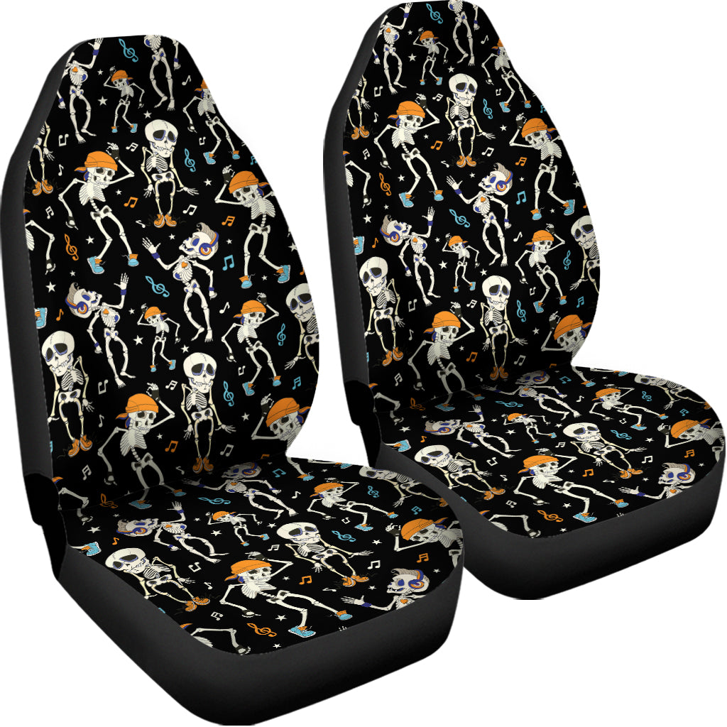 Dancing Skeleton Party Pattern Print Universal Fit Car Seat Covers