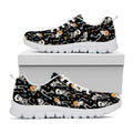 Dancing Skeleton Party Pattern Print White Running Shoes