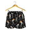 Dancing Skeleton Party Pattern Print Women's Shorts