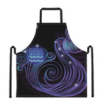 Dark Aquarius Zodiac Sign Print Apron