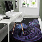 Dark Aquarius Zodiac Sign Print Area Rug