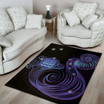 Dark Aquarius Zodiac Sign Print Area Rug