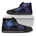 Dark Aquarius Zodiac Sign Print Black High Top Sneakers