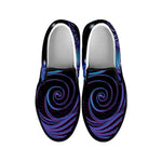 Dark Aquarius Zodiac Sign Print Black Slip On Shoes