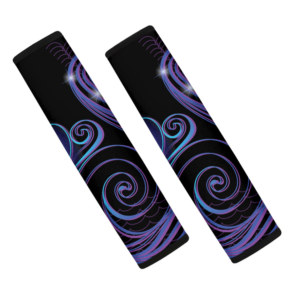 Dark Aquarius Zodiac Sign Print Car Seat Belt Covers