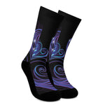 Dark Aquarius Zodiac Sign Print Crew Socks