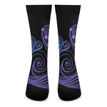 Dark Aquarius Zodiac Sign Print Crew Socks