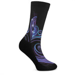 Dark Aquarius Zodiac Sign Print Crew Socks
