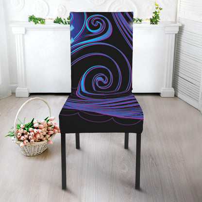 Dark Aquarius Zodiac Sign Print Dining Chair Slipcover