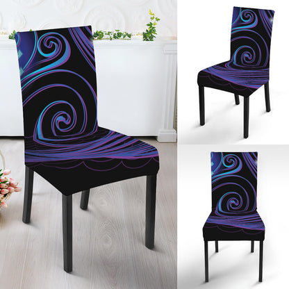 Dark Aquarius Zodiac Sign Print Dining Chair Slipcover