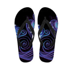 Dark Aquarius Zodiac Sign Print Flip Flops
