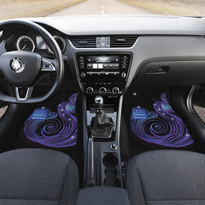 Dark Aquarius Zodiac Sign Print Front and Back Car Floor Mats