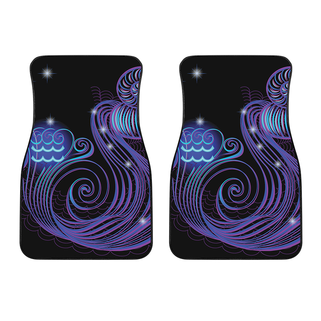 Dark Aquarius Zodiac Sign Print Front Car Floor Mats