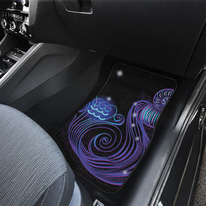 Dark Aquarius Zodiac Sign Print Front Car Floor Mats