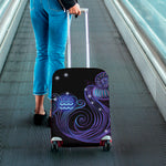 Dark Aquarius Zodiac Sign Print Luggage Cover