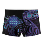 Dark Aquarius Zodiac Sign Print Men's Boxer Briefs