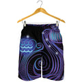 Dark Aquarius Zodiac Sign Print Men's Shorts