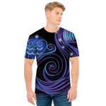 Dark Aquarius Zodiac Sign Print Men's T-Shirt