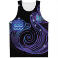 Dark Aquarius Zodiac Sign Print Men's Tank Top