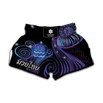 Dark Aquarius Zodiac Sign Print Muay Thai Boxing Shorts