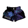 Dark Aquarius Zodiac Sign Print Muay Thai Boxing Shorts