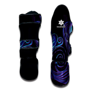 Dark Aquarius Zodiac Sign Print Muay Thai Shin Guard