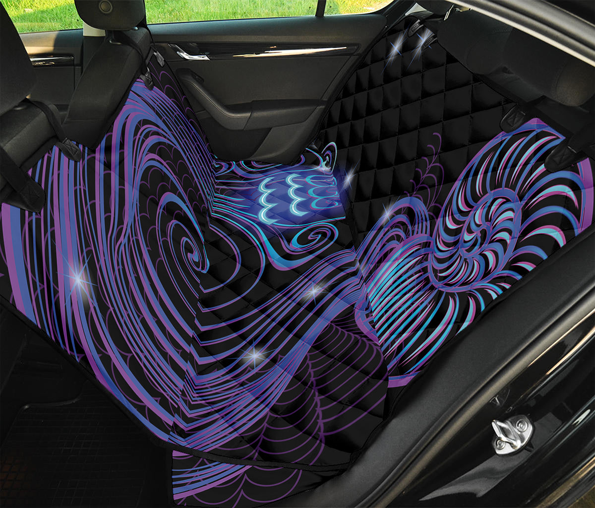 Dark Aquarius Zodiac Sign Print Pet Car Back Seat Cover
