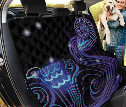 Dark Aquarius Zodiac Sign Print Pet Car Back Seat Cover
