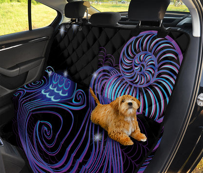 Dark Aquarius Zodiac Sign Print Pet Car Back Seat Cover