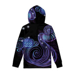 Dark Aquarius Zodiac Sign Print Pullover Hoodie