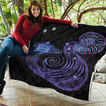 Dark Aquarius Zodiac Sign Print Quilt