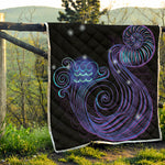 Dark Aquarius Zodiac Sign Print Quilt