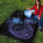 Dark Aquarius Zodiac Sign Print Quilt