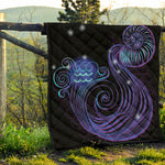 Dark Aquarius Zodiac Sign Print Quilt