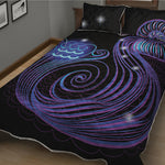 Dark Aquarius Zodiac Sign Print Quilt Bed Set