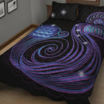 Dark Aquarius Zodiac Sign Print Quilt Bed Set