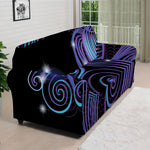 Dark Aquarius Zodiac Sign Print Sofa Cover