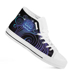 Dark Aquarius Zodiac Sign Print White High Top Shoes