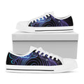 Dark Aquarius Zodiac Sign Print White Low Top Sneakers