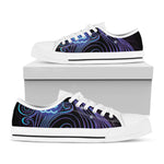 Dark Aquarius Zodiac Sign Print White Low Top Shoes