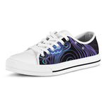 Dark Aquarius Zodiac Sign Print White Low Top Shoes
