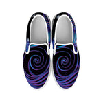 Dark Aquarius Zodiac Sign Print White Slip On Shoes