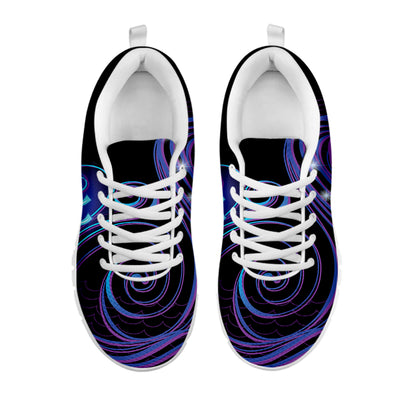 Dark Aquarius Zodiac Sign Print White Sneakers