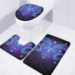 Dark Aries Zodiac Sign Print 3 Piece Bath Mat Set