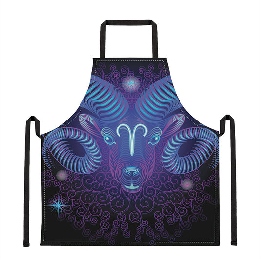 Dark Aries Zodiac Sign Print Apron